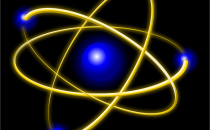 Artist's impression of an atom showing the electrons