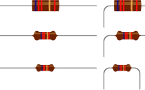 Six electrical resistors