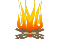 Cartoon of a campfire