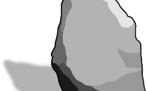 A drawing of a rock