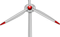 A drawing of a wind turbine