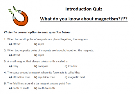 Magnets Quiz