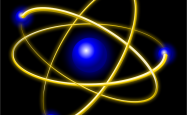 Artist's impression of an atom showing the electrons