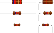 Six electrical resistors