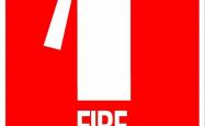 A common fire extinguisher symbol