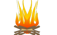 An artist's impression of a campfire