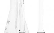 Chemical glassware containing chemicals