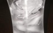 Melting ice cubes in a glass
